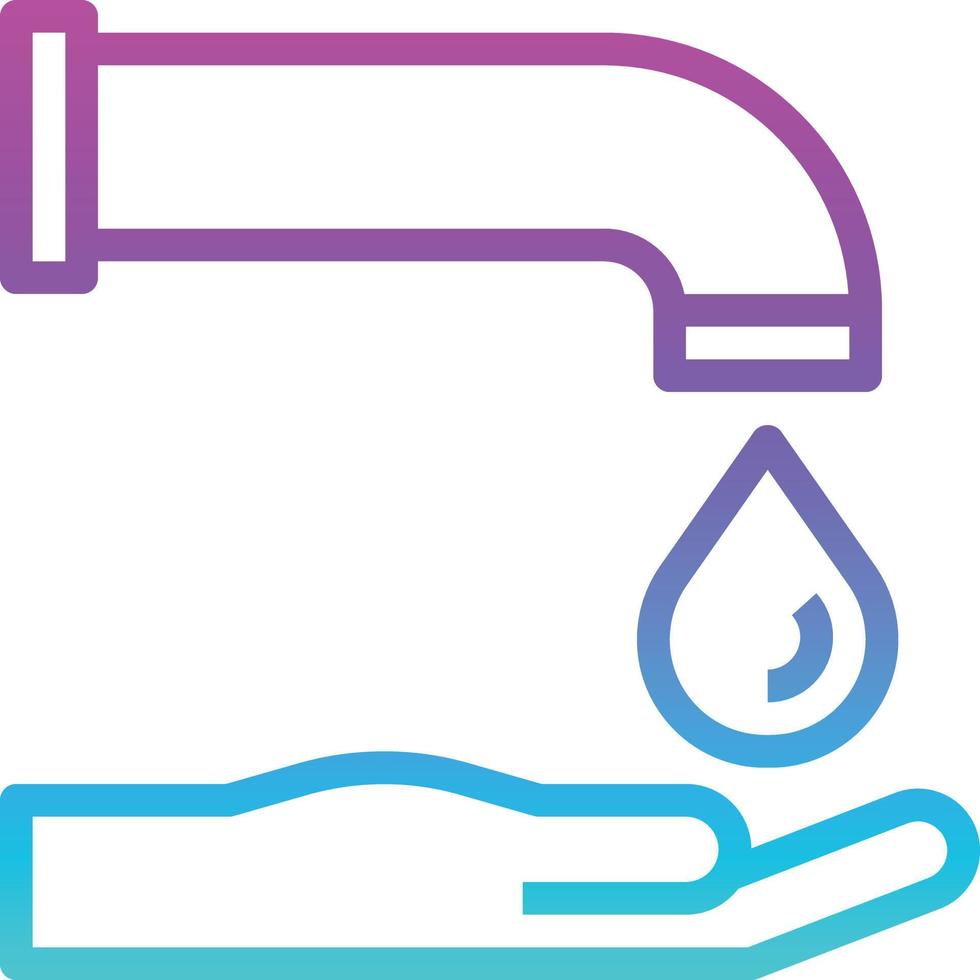 water saving hand wash clean ecology - gradient icon vector