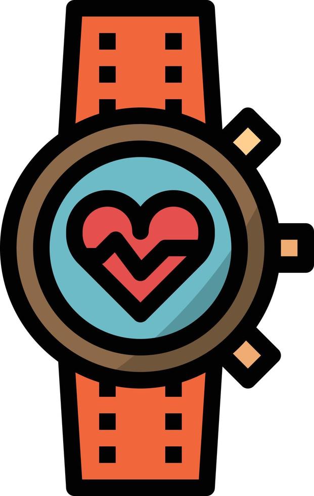 smart watch running gadget diet nutrition - filled outline icon vector