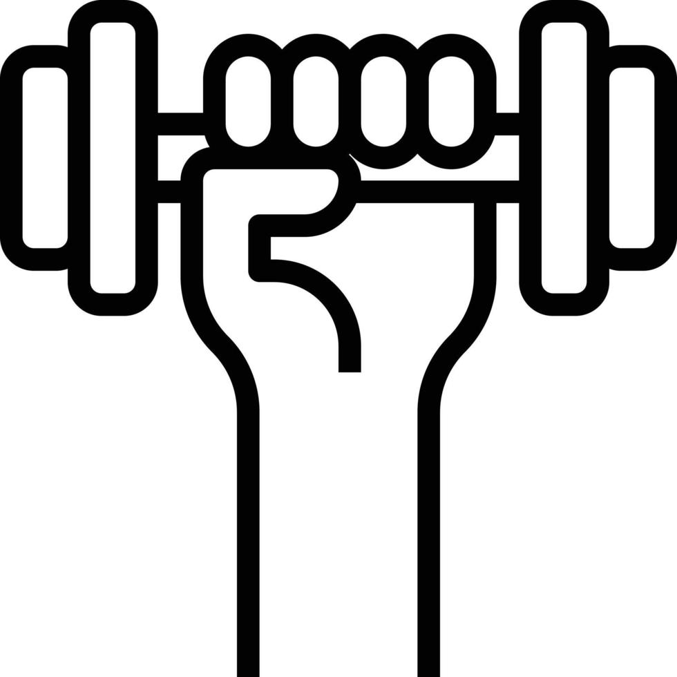 dumbbell hand diet nutrition fitness - outline icon vector