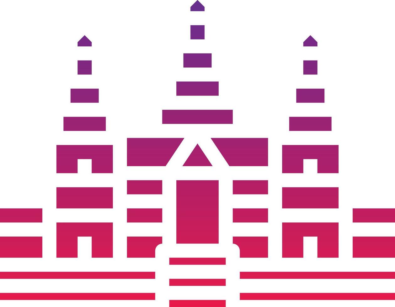 angkor wat cambodia landmark siem reap building - solid gradient icon vector