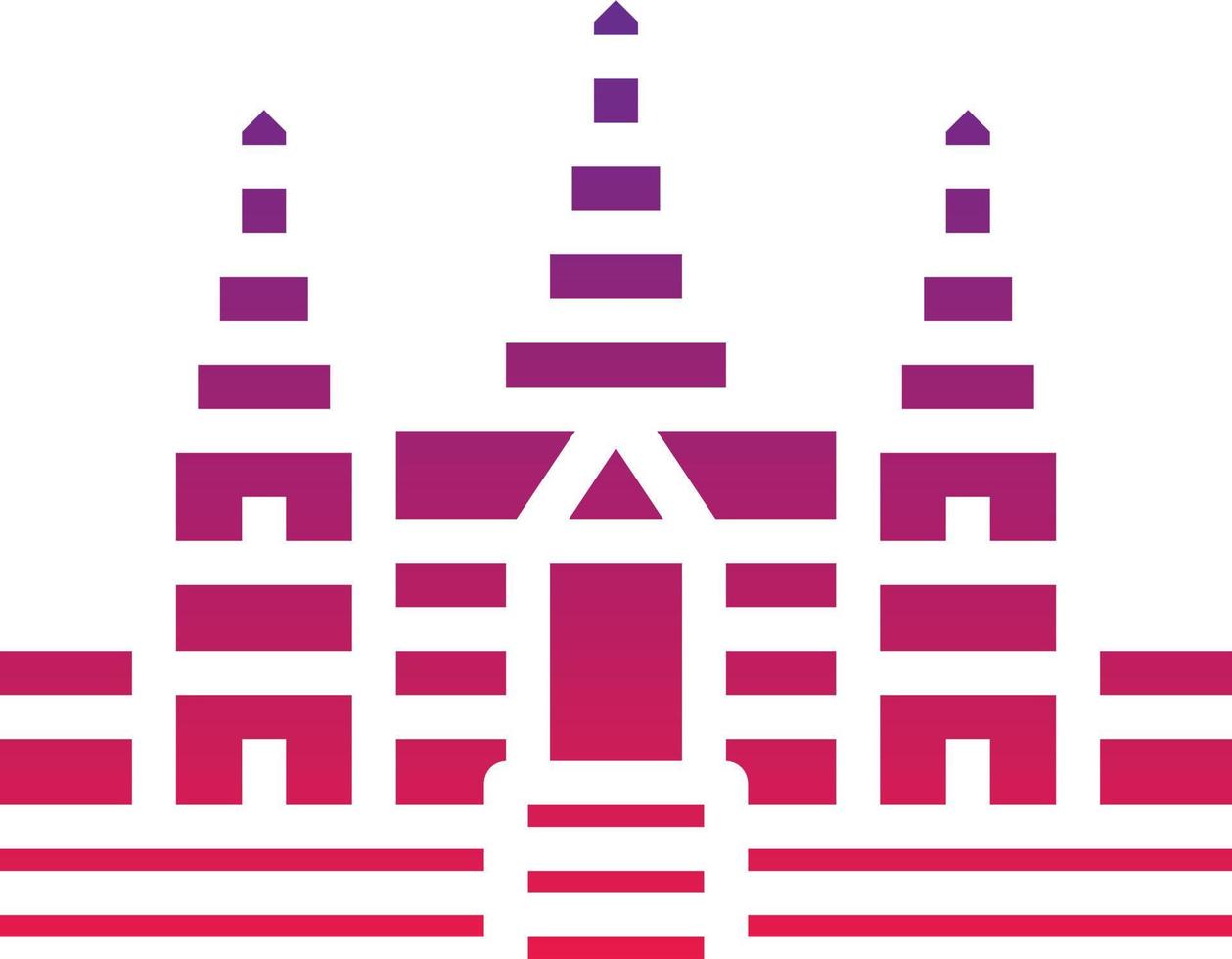 angkor wat cambodia landmark siem reap building - solid gradient icon vector