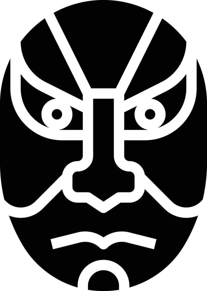 kabuki mask acting dramatic japan solid icon 14356590 Vector Art at