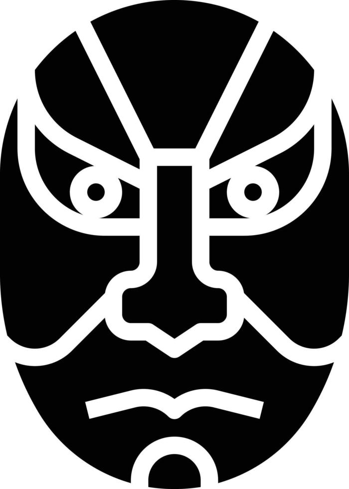 kabuki mask acting dramatic japan - solid icon vector