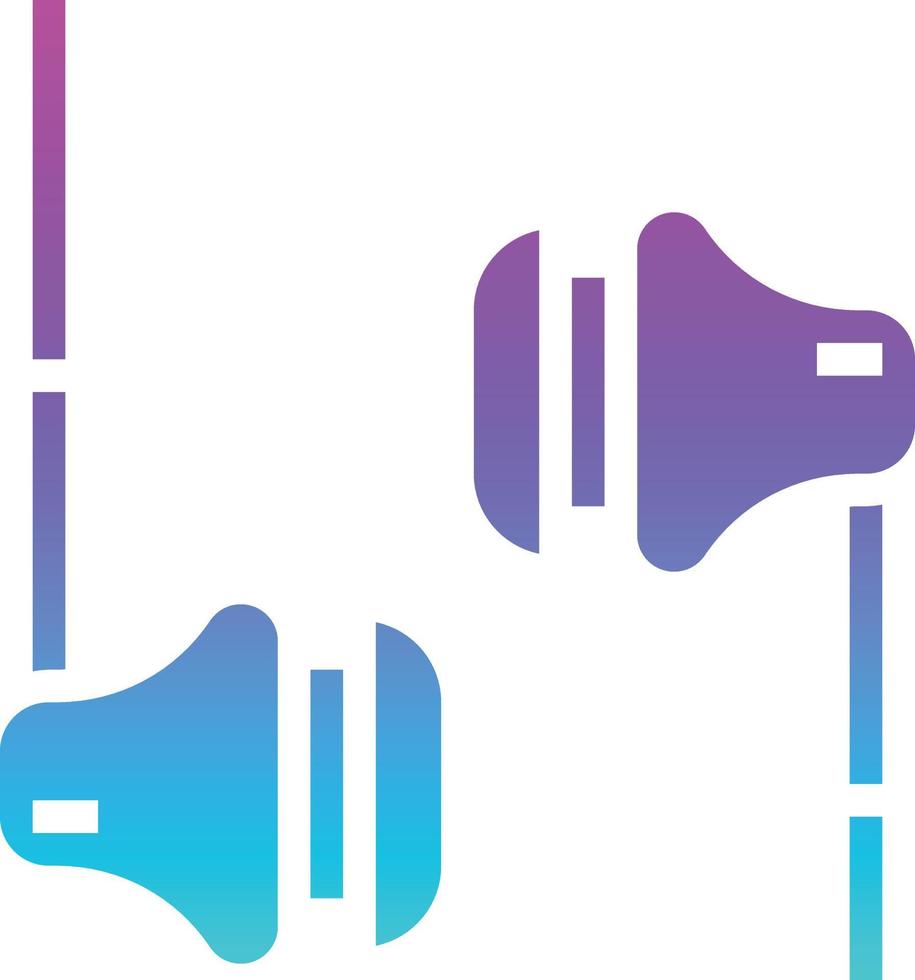 earphone sound music computer accessory - gradient solid icon vector