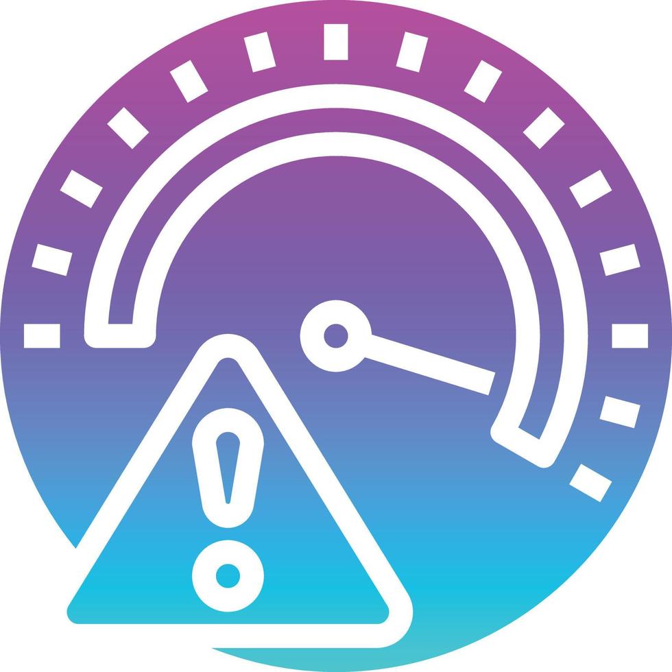 risk measure guage warning alert - gradient solid icon vector