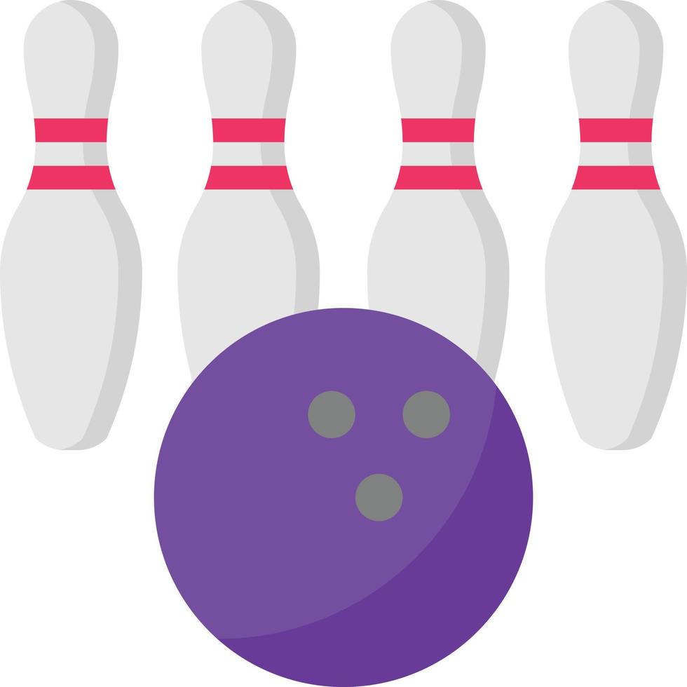 bowling ball pin sport entertainment - flat icon vector