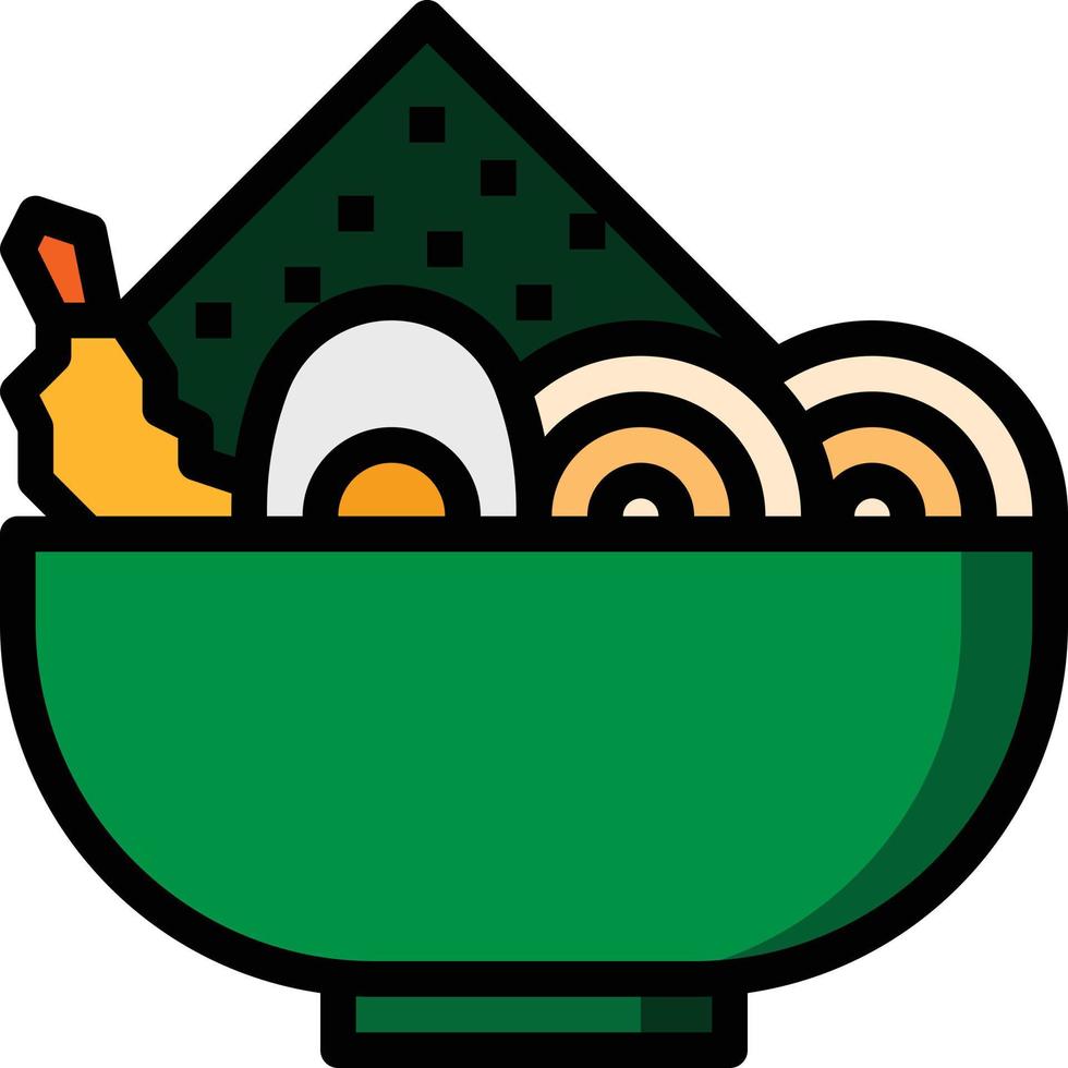 ramen comida japón japoneses - icono de contorno lleno vector