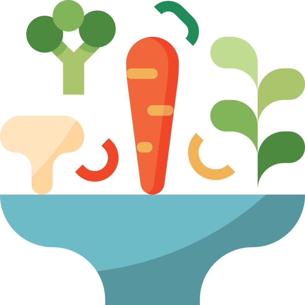 vegetable carrot salad mushroom blow - flat icon vector