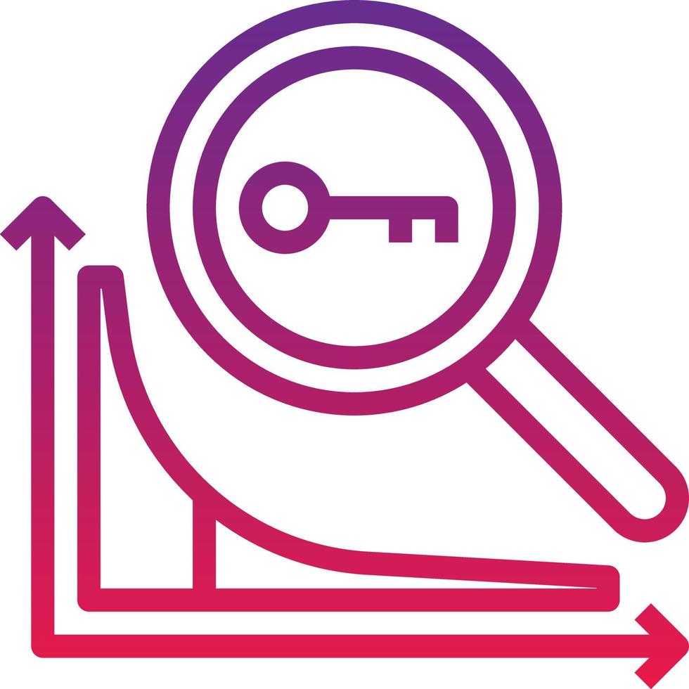 long tail search keyword analysis seo - gradient icon vector