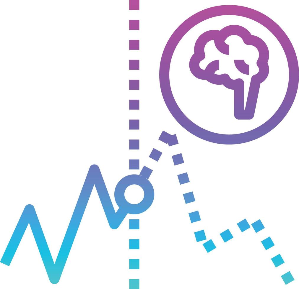 predicción de acciones ai inteligencia artificial - icono de degradado vector