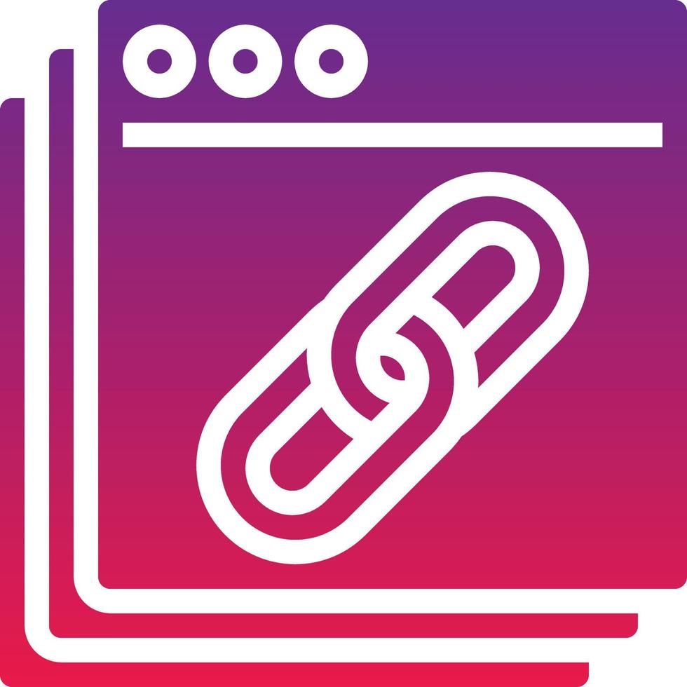 backlink sitio web cadena hipervínculo seo - icono de gradiente sólido vector