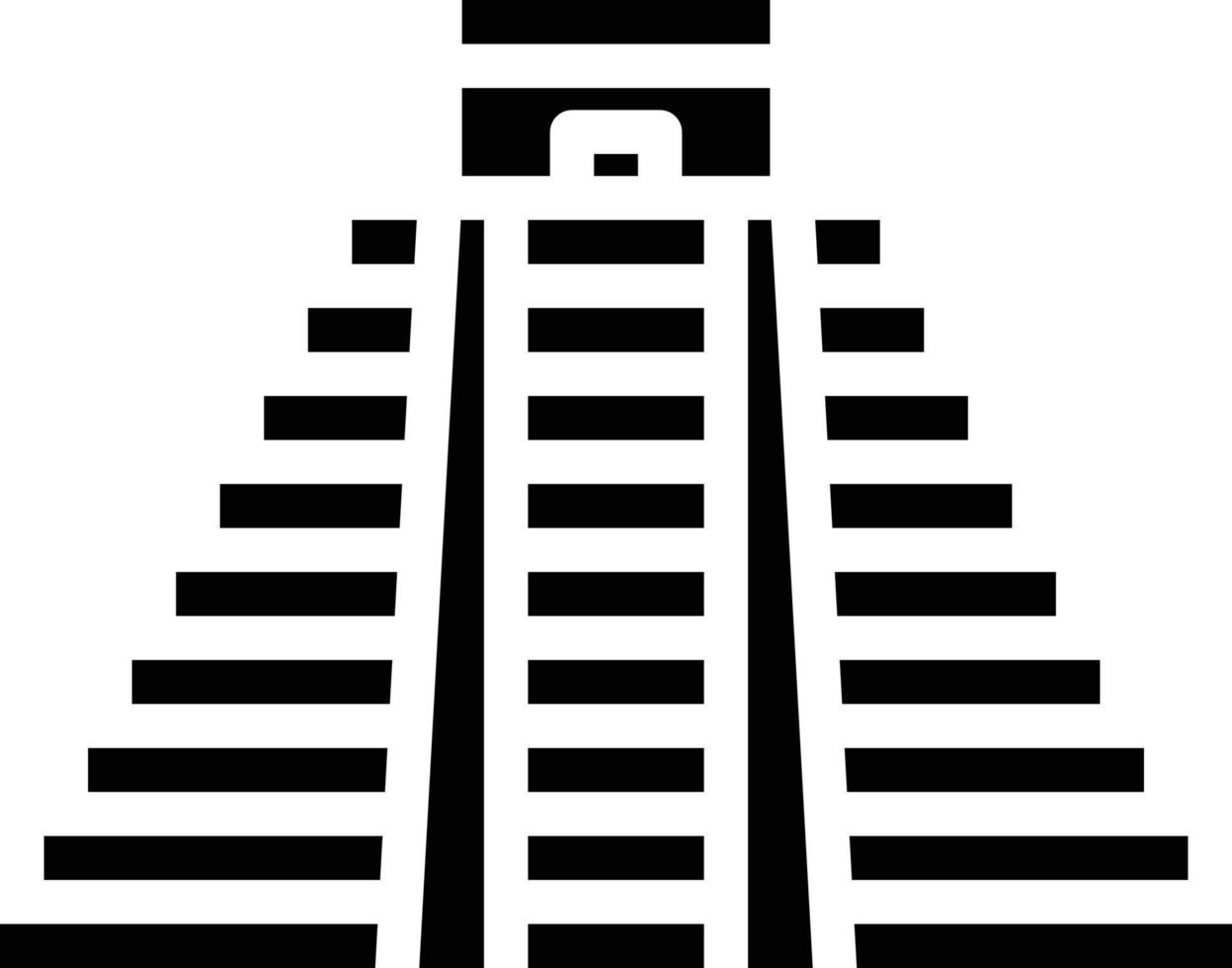 chichen itza mexico landmark building - solid icon vector