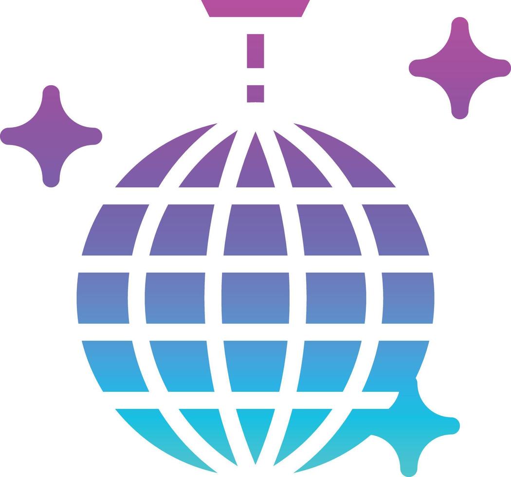disco ball reflect party entertainment - solid gradient icon vector