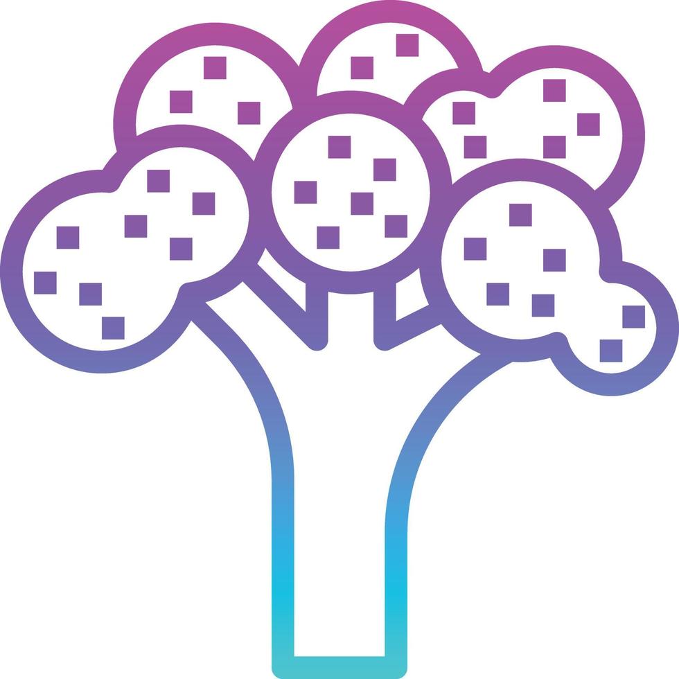 broccoli vegetable diet nutrition - gradient icon vector