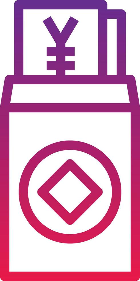 red envelope money anniversary chinese china - gradient icon vector