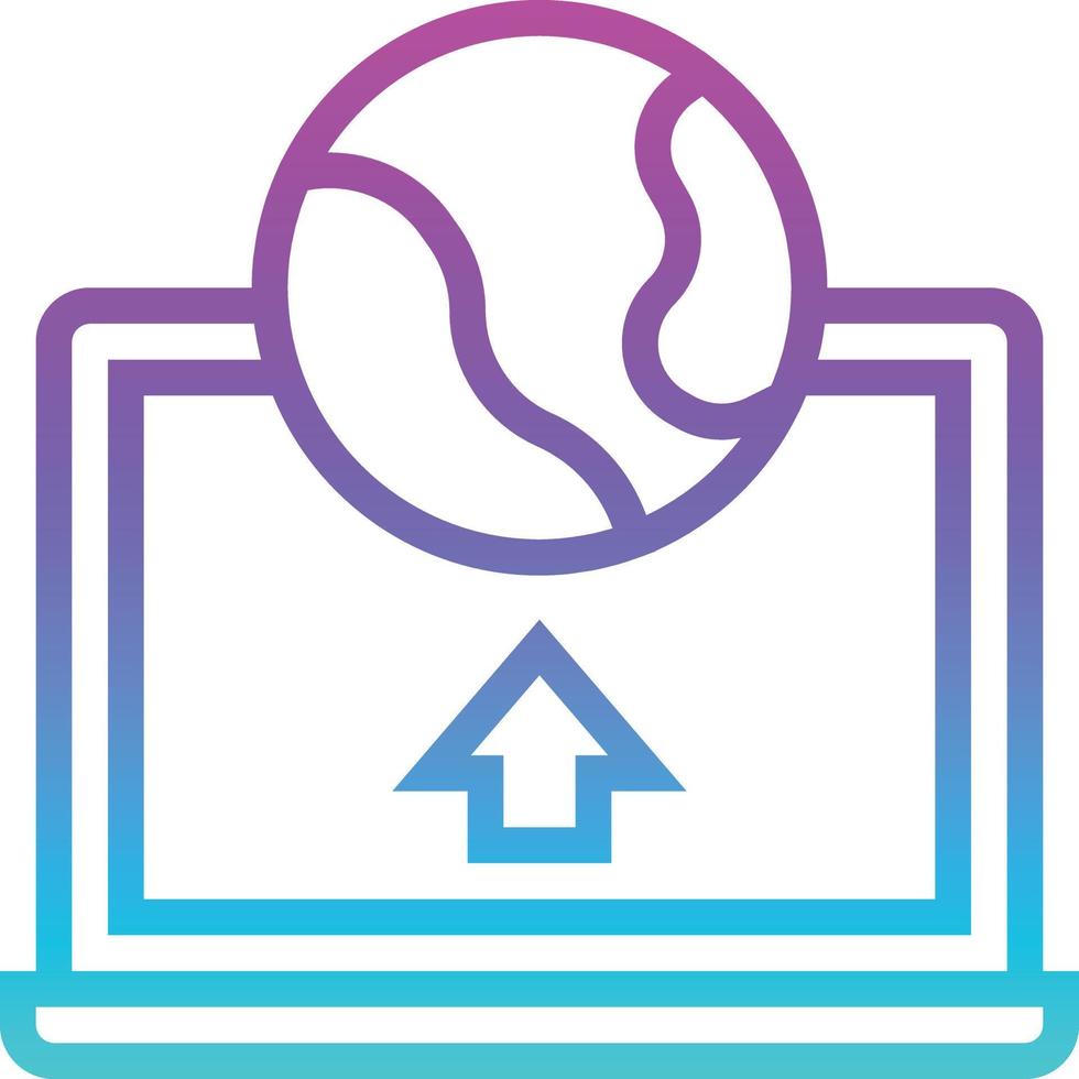deployment upload worldwide software development - gradient icon vector