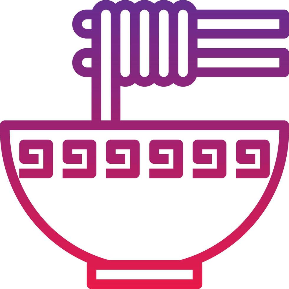 noodle food ramen china meal - gradient icon vector