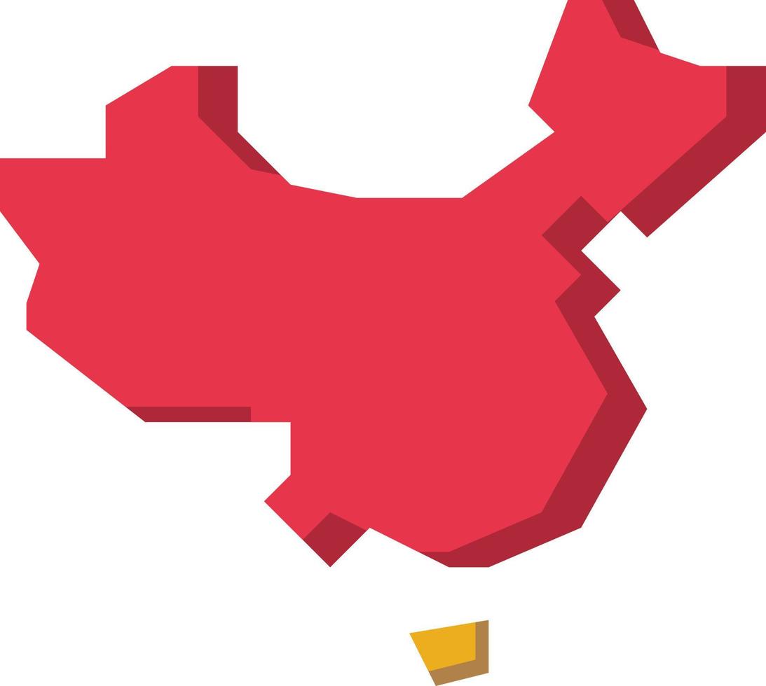 china país chino mapa viajes - icono plano vector
