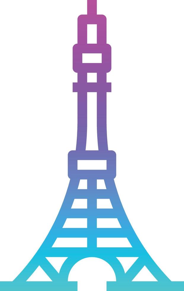 torre de tokio japón hito japonés - icono degradado vector