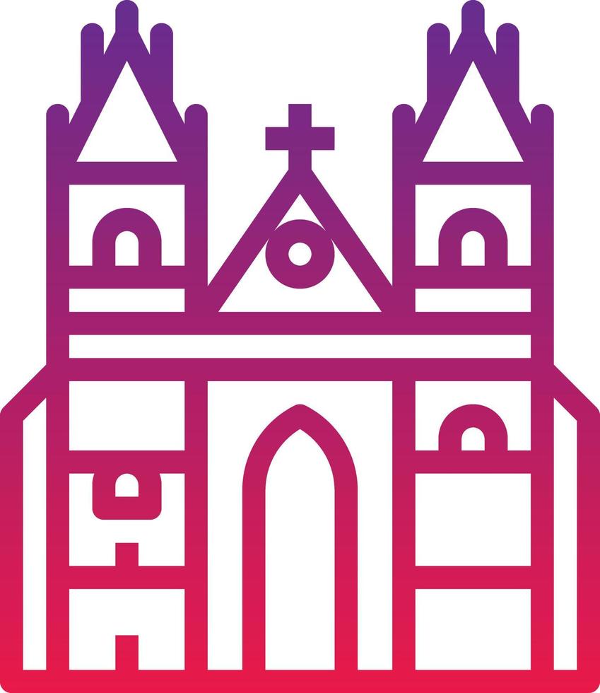 prague europe landmark church building - gradient icon vector