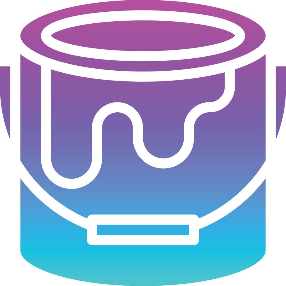 paint bucket color creative - solid gradient icon vector