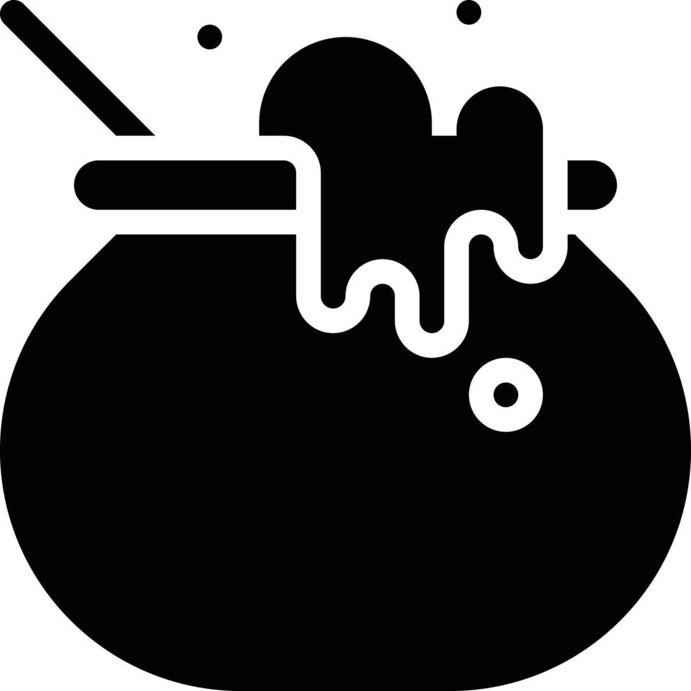 pot witch cauldron potion halloween - solid icon vector