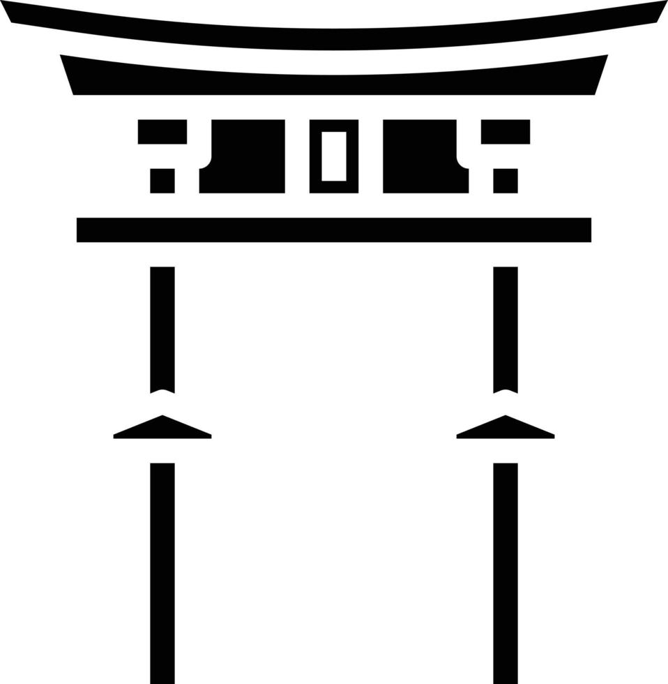 torii gate japan landmark temple gate - solid icon vector