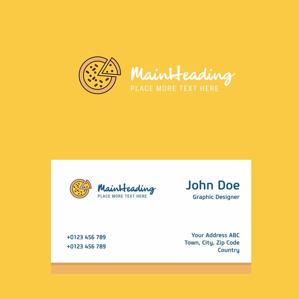 Pizza logo Design with business card template Elegant corporate identity Vector