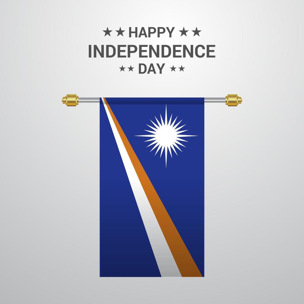 Marshall Islands Independence day hanging flag background vector