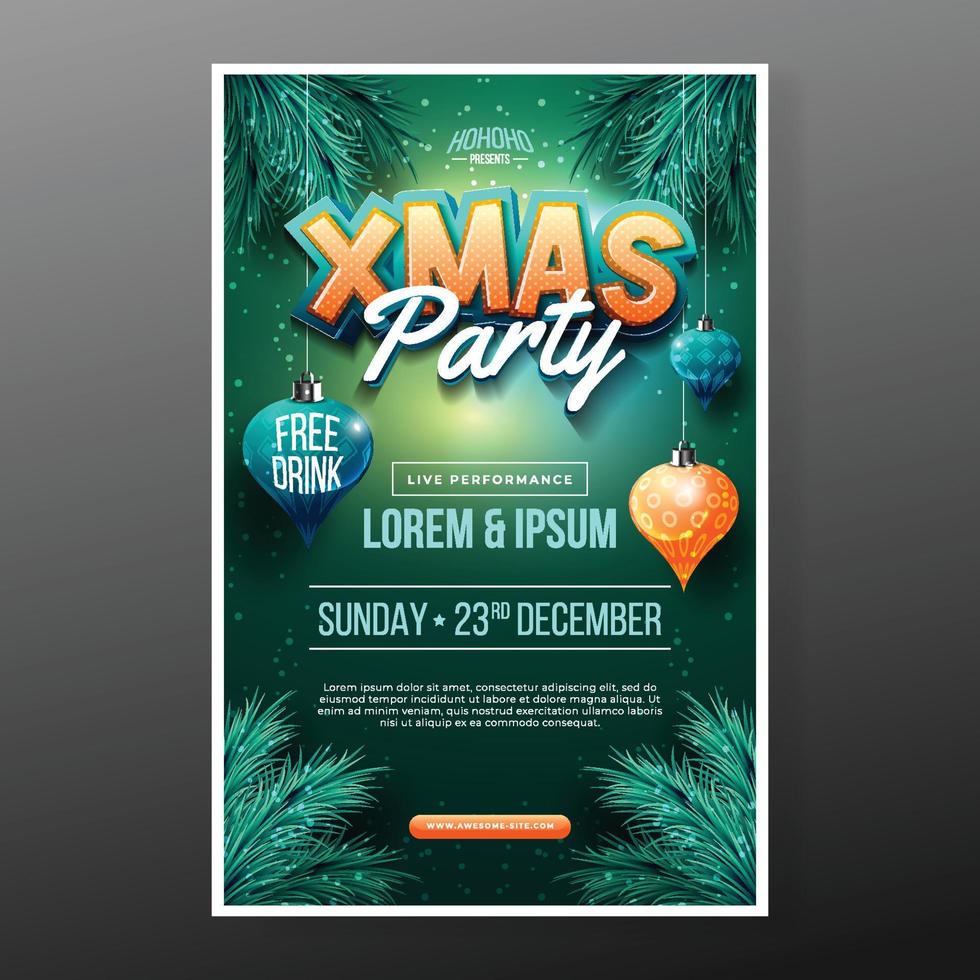 Christmas Party Poster Template vector