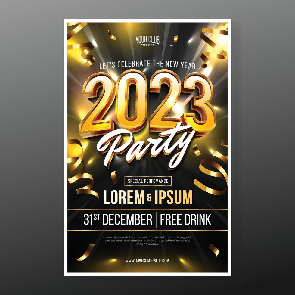 2023 Party Poster Template vector