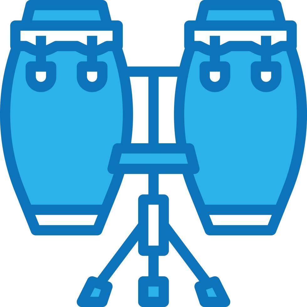 conga music musical instrument - blue icon vector