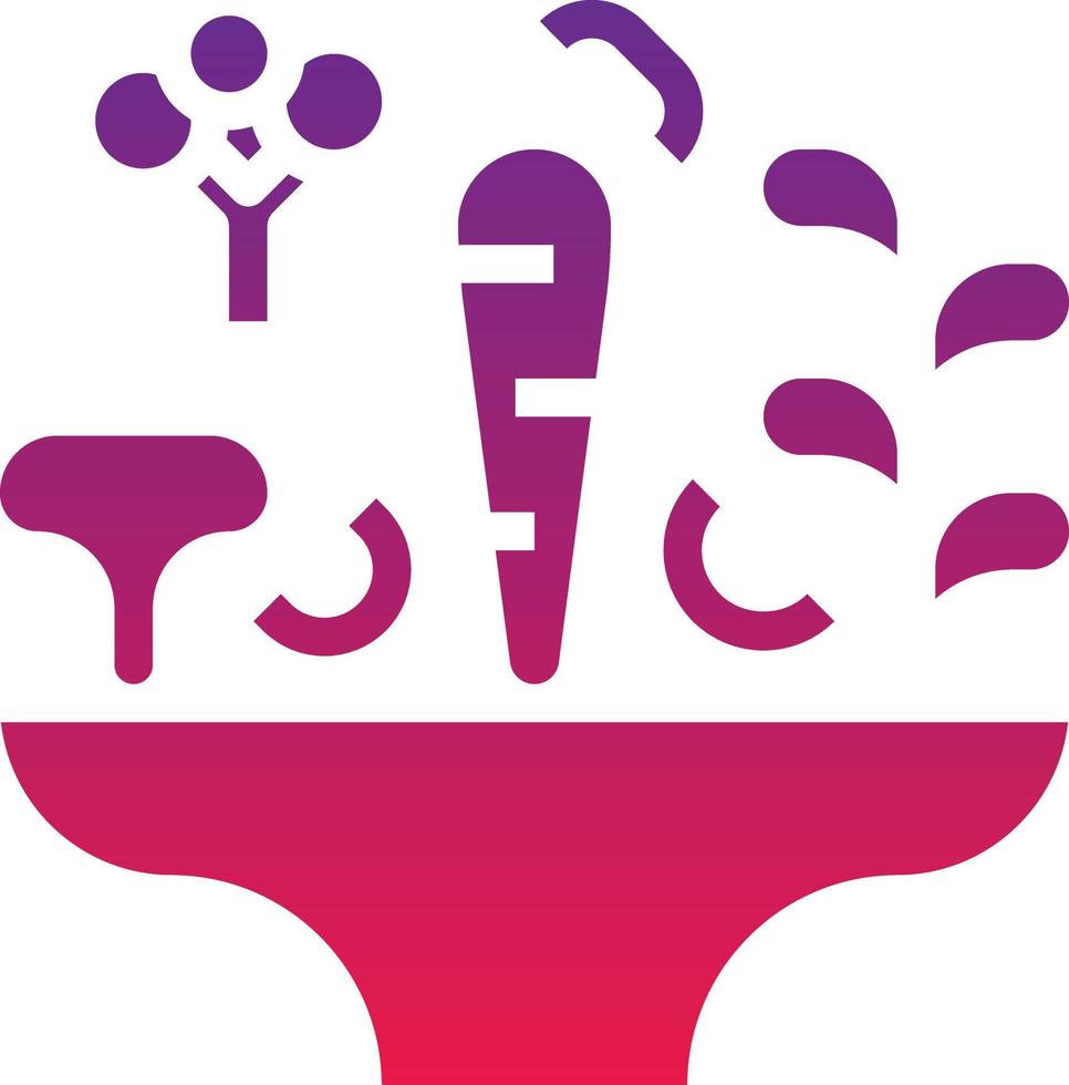vegetable carrot salad mushroom blow - solid gradient icon vector