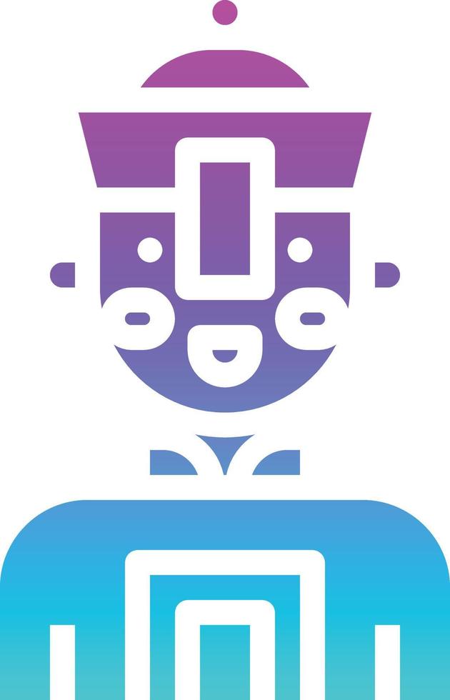 ghost chinese dead avatar china - gradient solid icon vector
