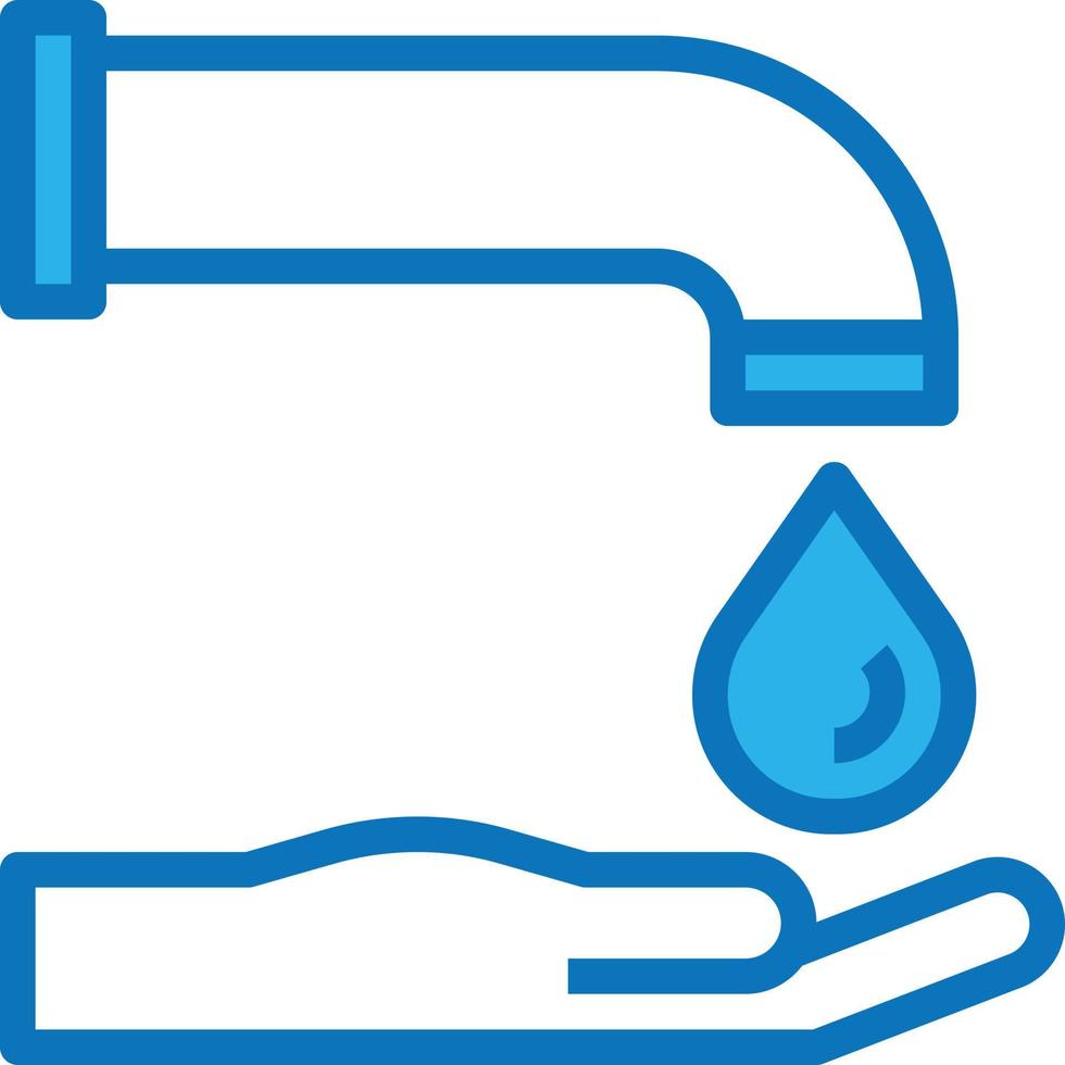 water saving hand wash clean ecology - blue icon vector