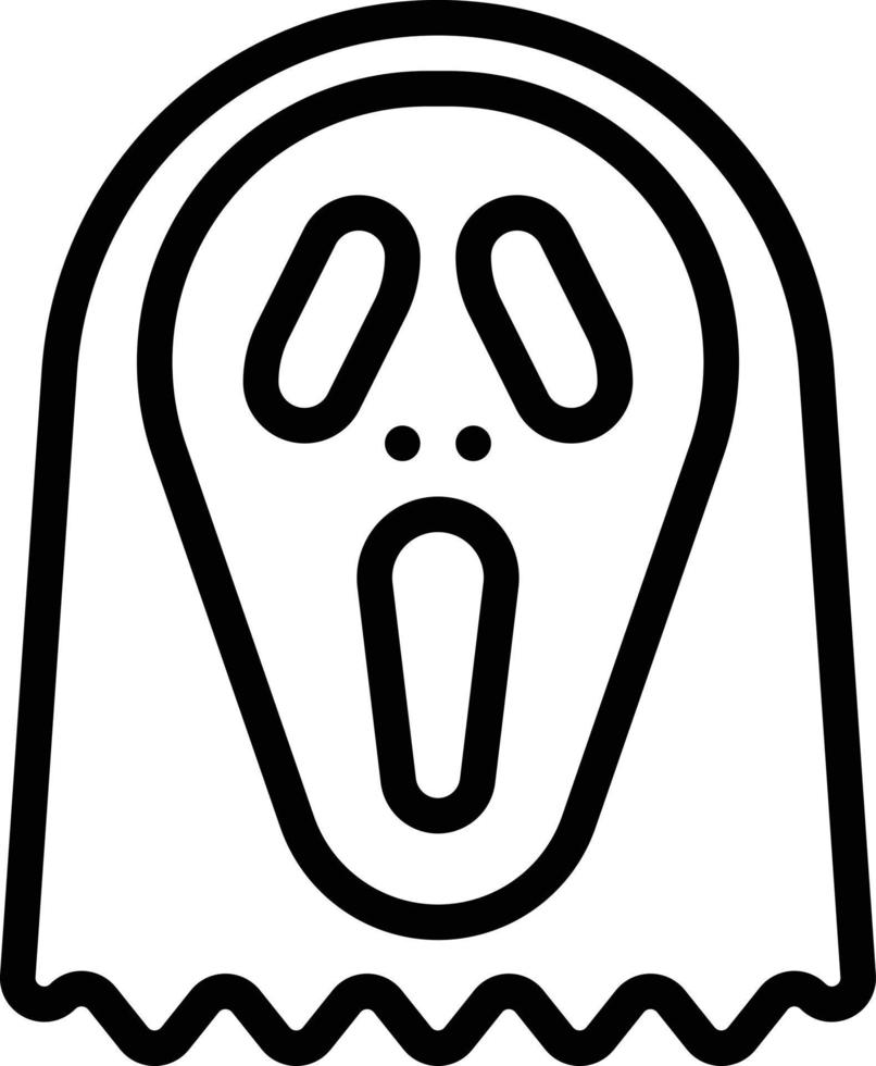 máscara fantasma gritar santificar halloween - icono de contorno vector