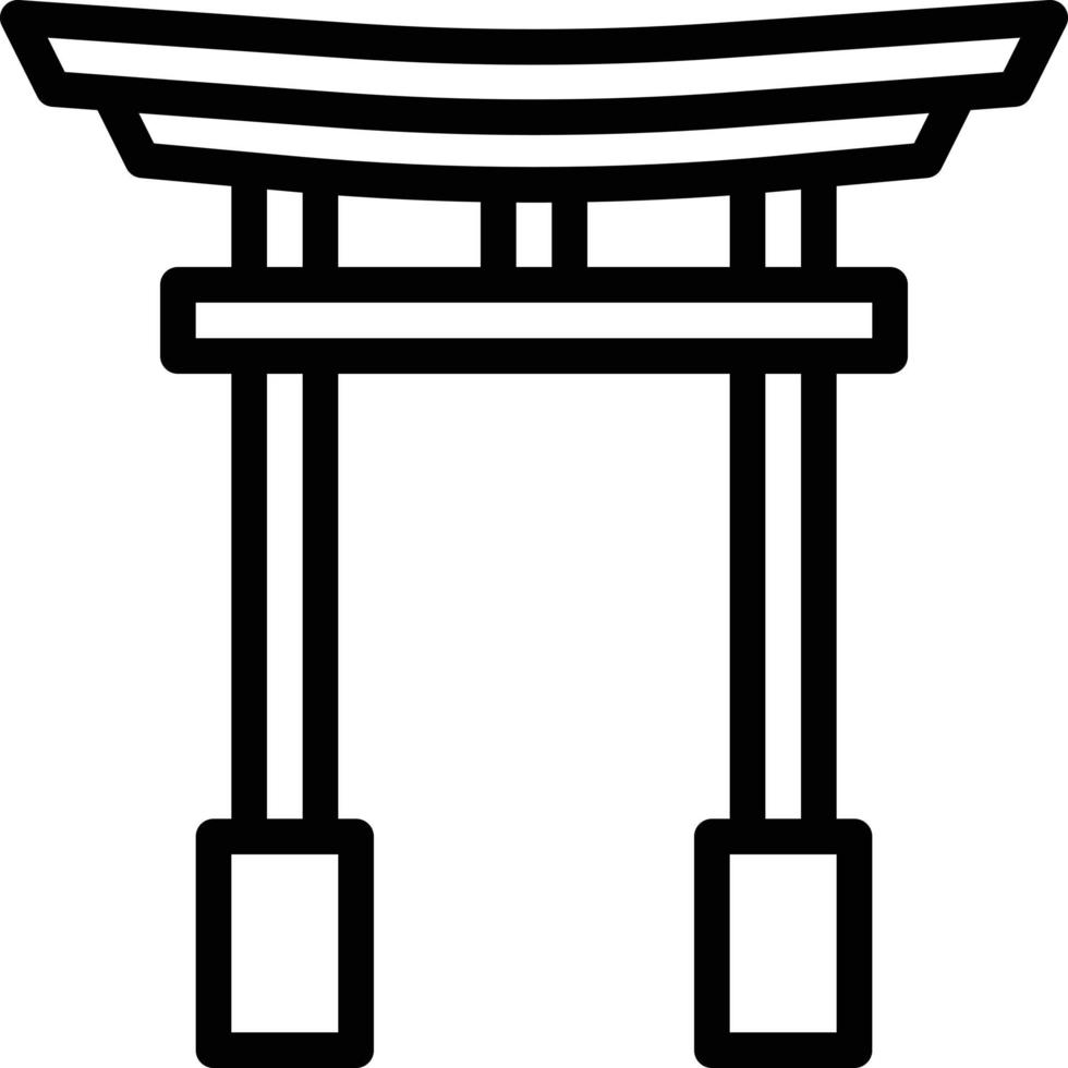 puerta torii templo japón japoneses - icono de contorno vector