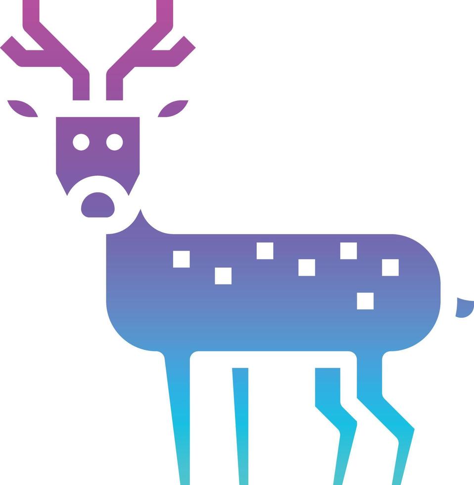 deer animal forest mule japan - solid gradient icon vector