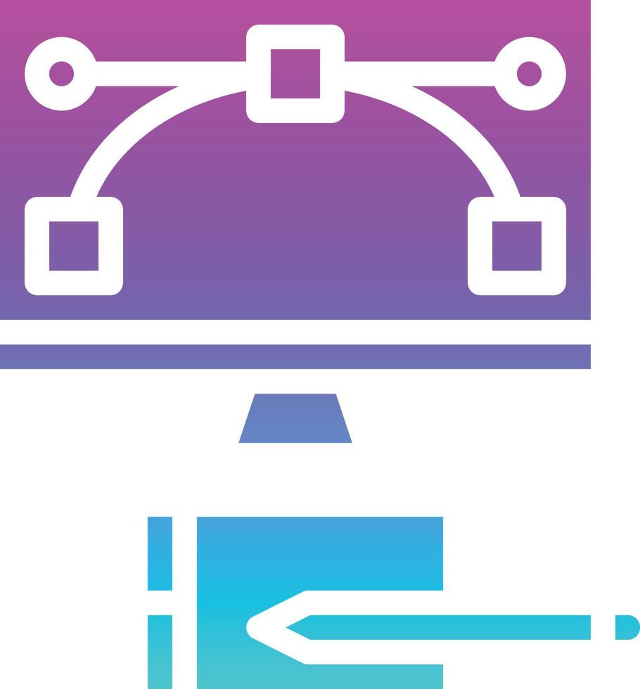 graphic design creative moniter computer - solid gradient icon vector