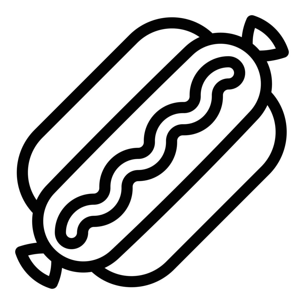 American hot dog icon, outline style vector