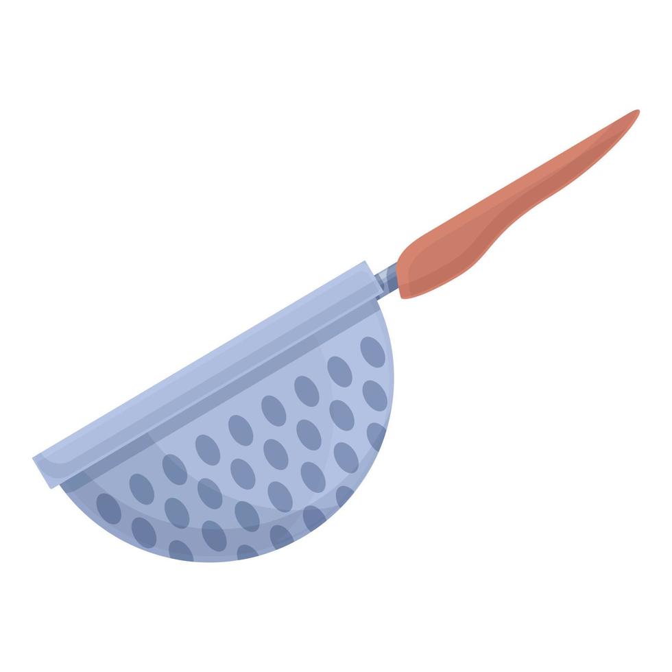 Cooking colander icon cartoon vector. Strainer pasta vector