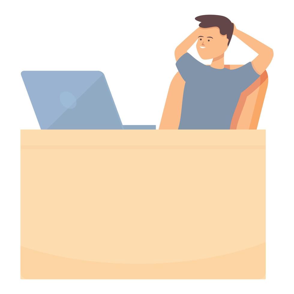 Office relax stress reduction icon cartoon vector. Recession lifestyle vector