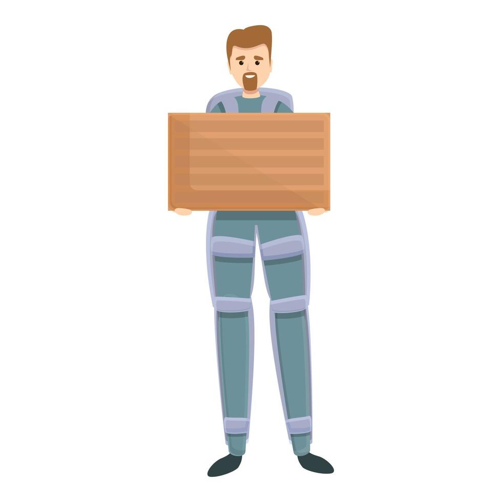 Plastic exoskeleton icon, cartoon style vector