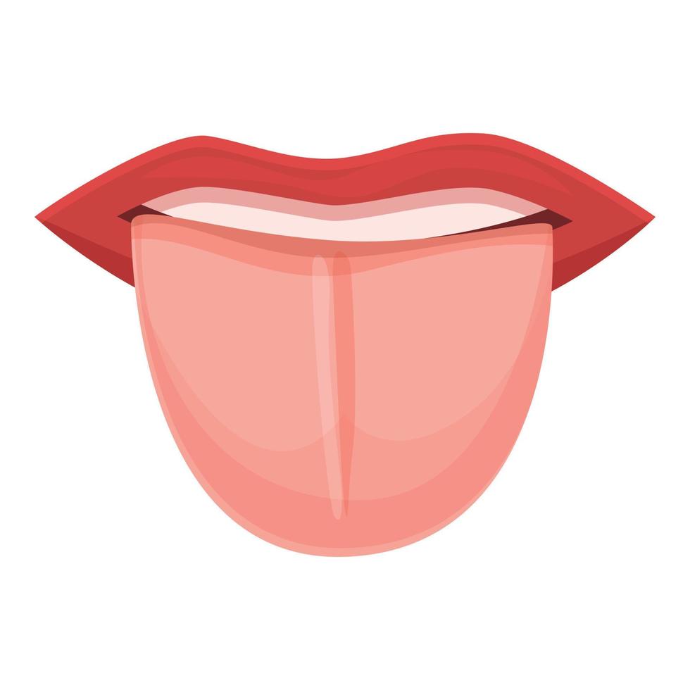 Tongue organ sense icon, cartoon style vector