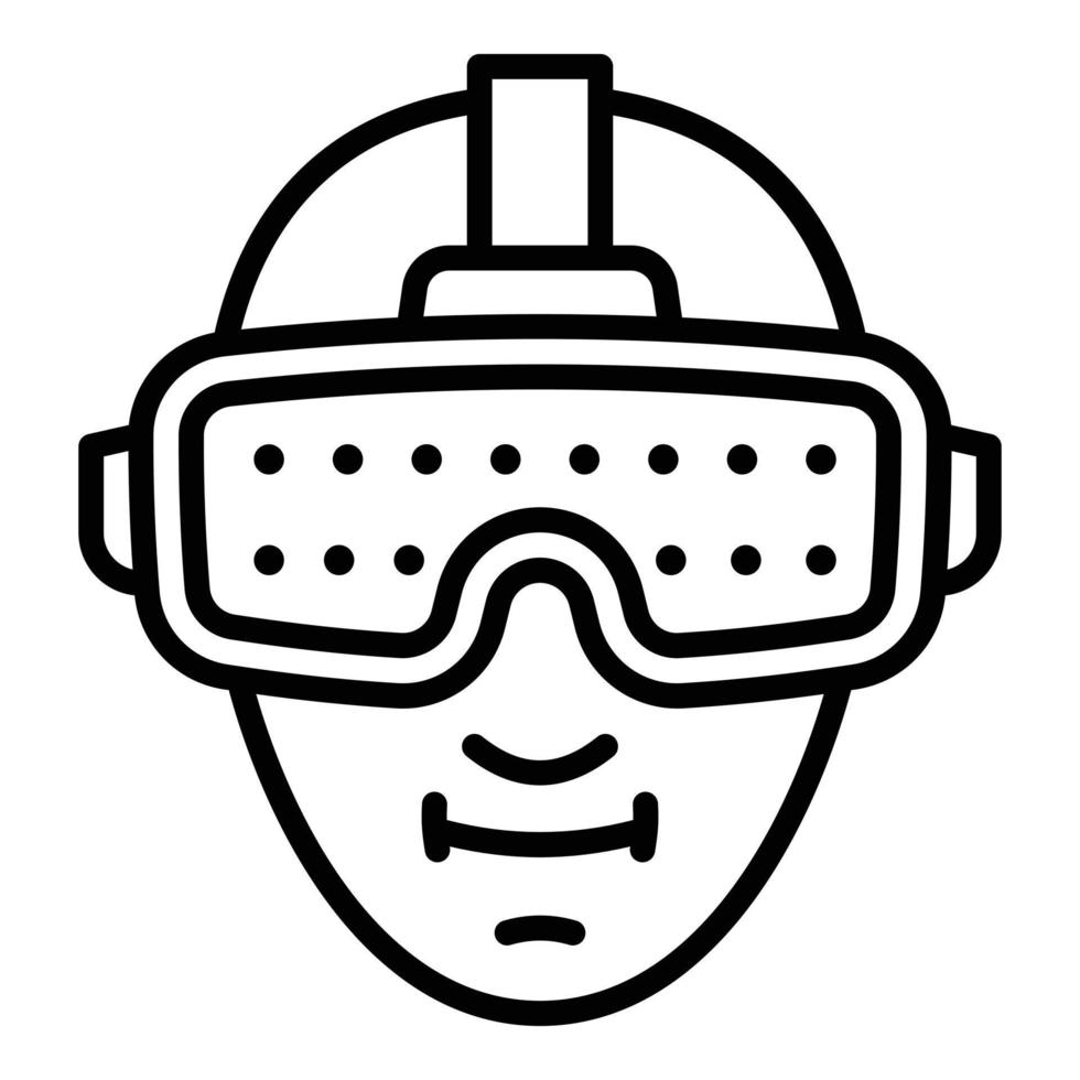 3d game simulation icon, outline style vector