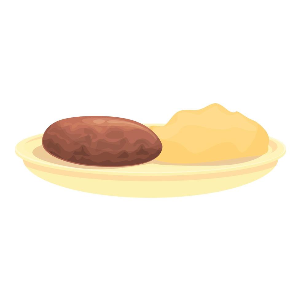 Mashed potato cutlet icon cartoon vector. Austrian food vector