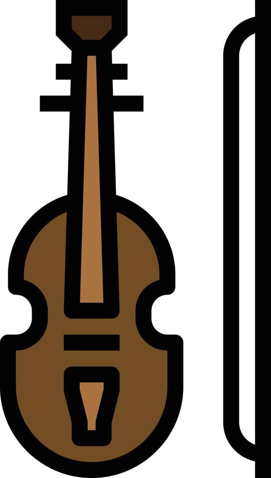 violin music orchestra musical instrument string instrument music and multimedia - filled outline icon vector