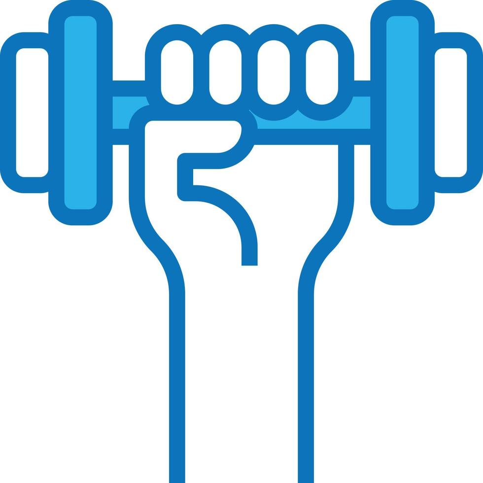 dumbbell hand diet nutrition fitness - blue icon vector