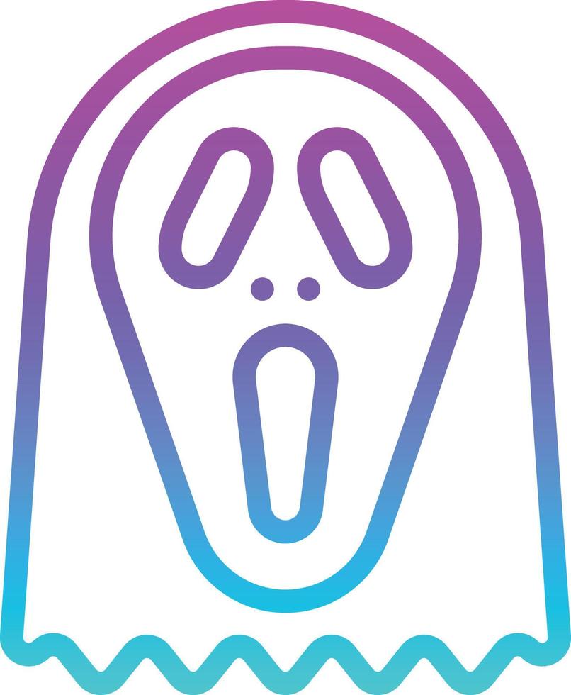 mask ghost scream hallow halloween - gradient icon vector