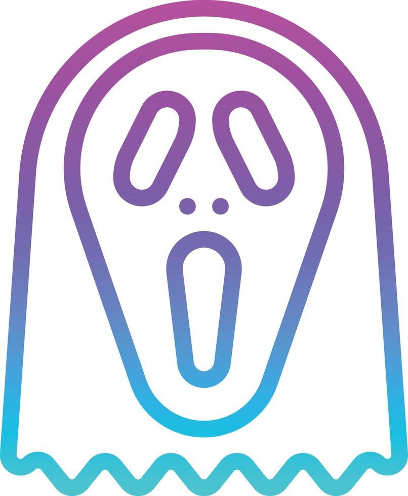 mask ghost scream hallow halloween - gradient icon vector